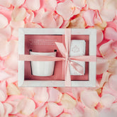 Coffret Presente Rosa – Vela Perfumada 70g + Sabonete 150g