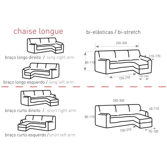 Capa Bi-elástica Chaise Longue - Milan - 71
