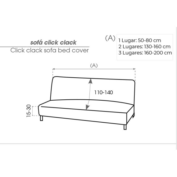 Capa de Sofá Bi-Elástica Click Clack - Milan - 22