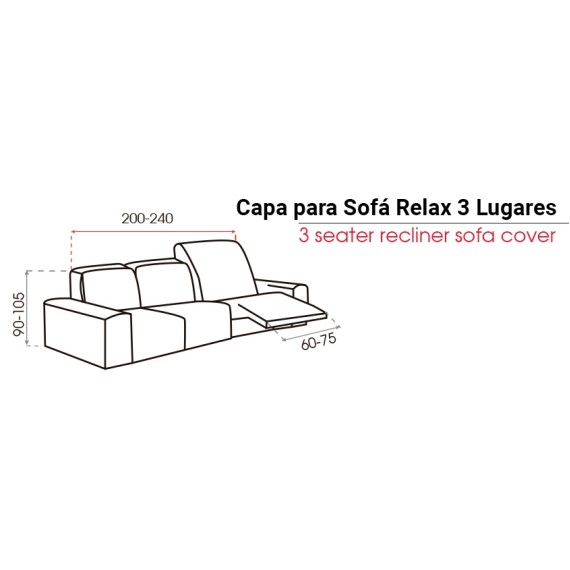 Capa para Sofá Relax 3 Lugares Bi-Elástica Milan - 24