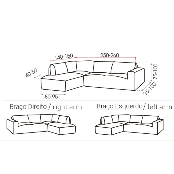 Capa de Canto Chaise Longue Bi-Elástica Milan - 17