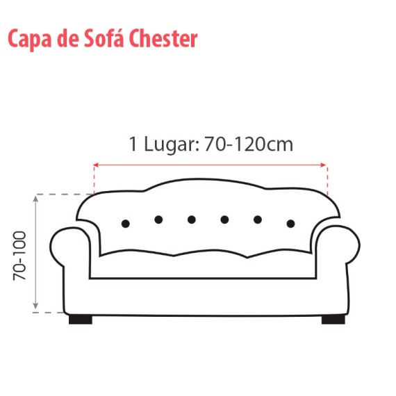 Capa para Sofá Chester Bi-Elástica Milan - 9 Capa para Sofá Chester Bi-Elástica Milan - 9