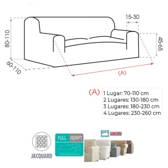 Capa de Sofá Bi-Elástica Milan DUAL - 29