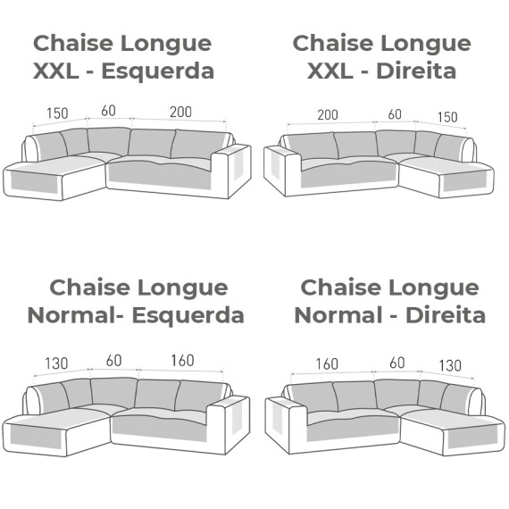 Capa de Canto com Chaise Longue Impermeável - 22