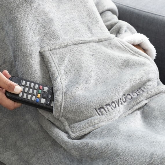 Hoodie Oversized com Mangas Unissexo Cinza - 7 Hoodie Oversized com Mangas Unissexo Cinza - 7