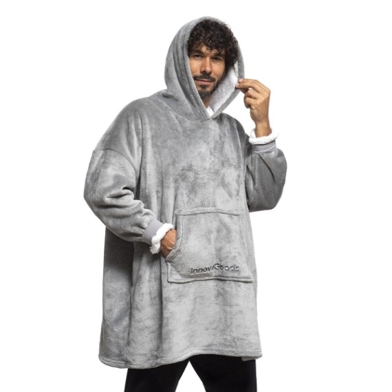 Hoodie Oversized com Mangas Unissexo Cinza - 10 Hoodie Oversized com Mangas Unissexo Cinza - 10