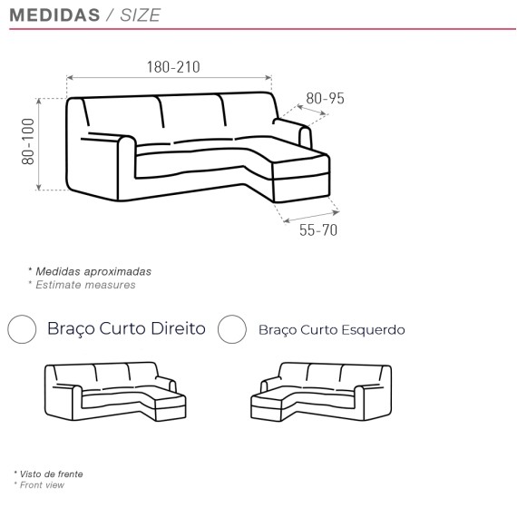 Capa para Chaise Longue Multi-Elástica - Mini (180-210 cm)