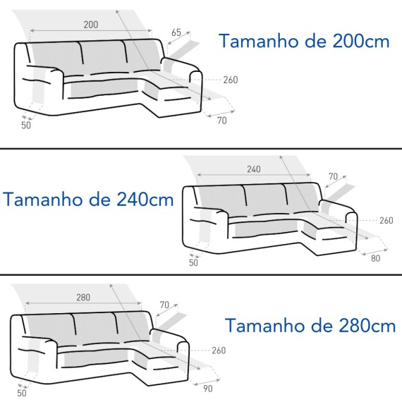 Capa de Sofá Reversível (Chaise Longue)