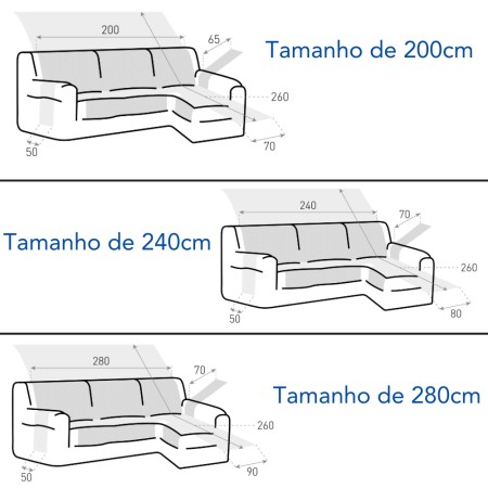 Capa de Sofá Reversível (Chaise Longue)