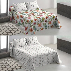 Colcha Cosida Reversível com Fronhas - Aina