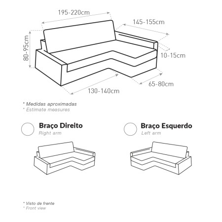 Capa para Sofá Multi-Elástica Chaise Longue Friheten sem Braço