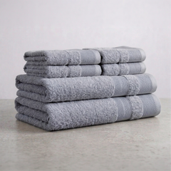 Conjunto de Toalhas de Banho 6 Peças em Algodão – One